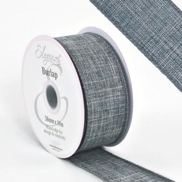 Eleganza Wired Edge Burlap 38mm x 10m Grey No.81 - Ribbons